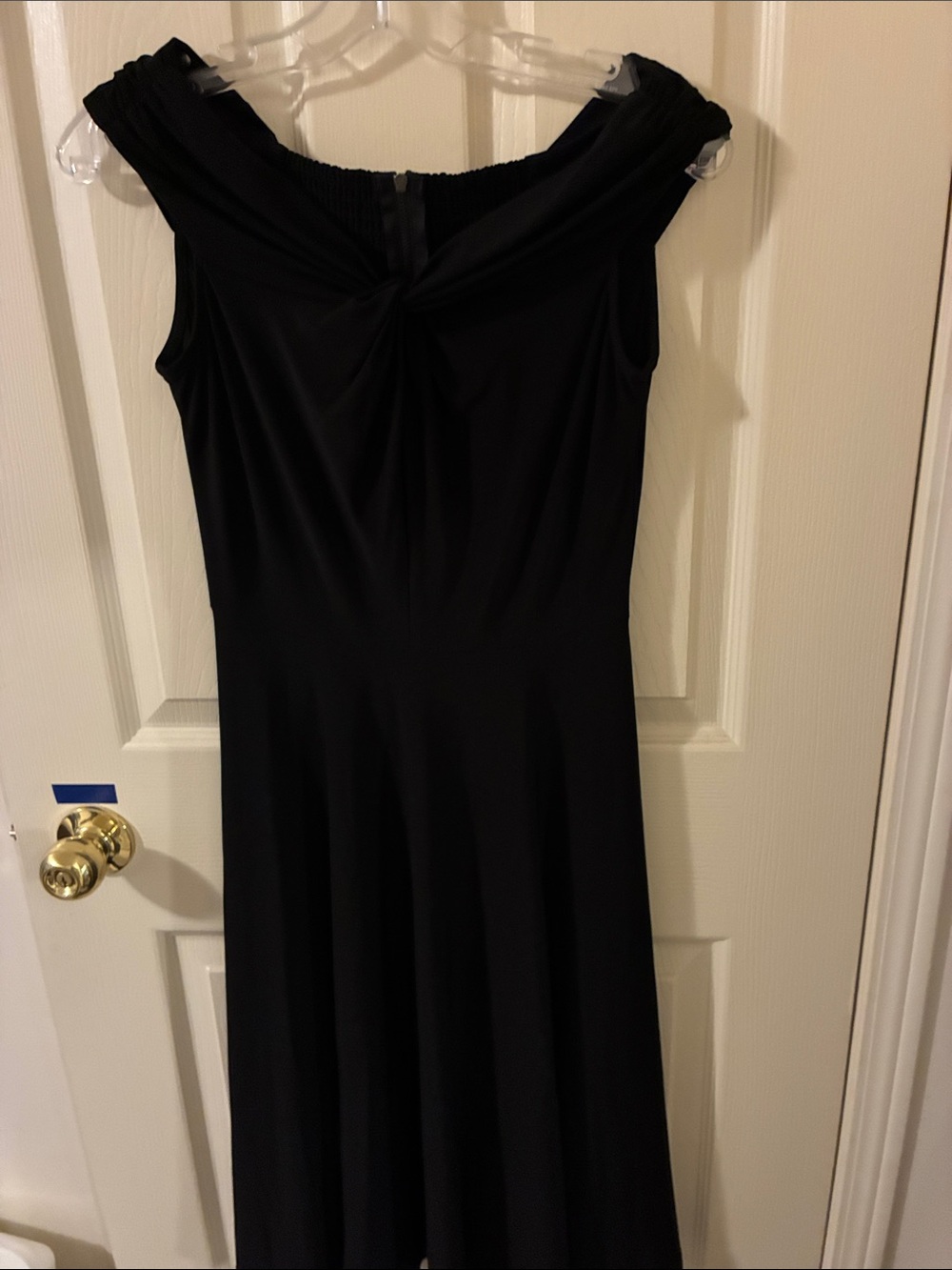 Gabby Skye Black Off-Shoulder Maxi Dress